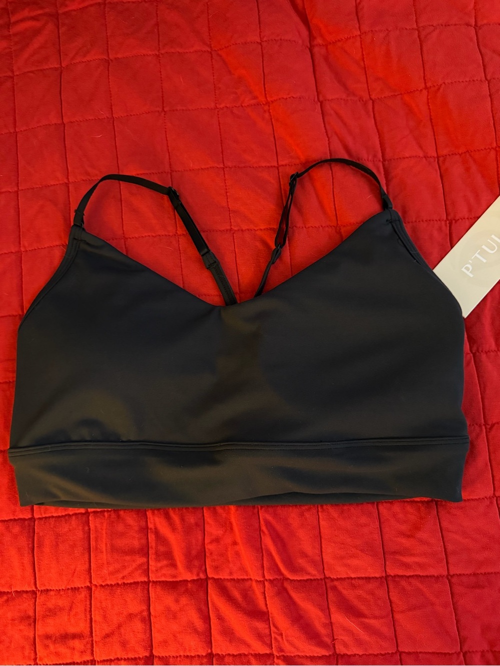 P’Tula Sweeney Black Racerback Sports Bra XL NWT